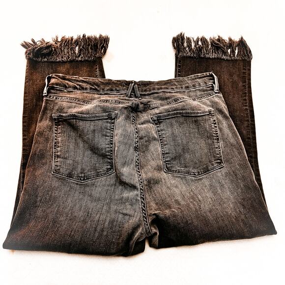 Good American Gray Wash GASLF452 Flared Cropped Denim Jeans Plus Size 20 Stretch - Picture 5 of 8